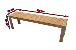 OUTFLEXX Bank aus Edelstahl/Teakholz, 160x38x45cm, FSC®-zertifiziertes Produkt