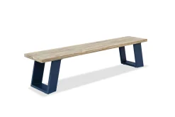 OUTFLEXX Bank, dark grey/natur, Alu/recyceltes Teak, 240x100x45cm, mit Baumkante, FSC®-zertifiziertes Produkt