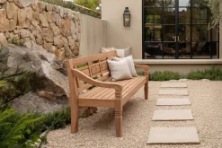 OUTFLEXX Bank, natur, recycled Teak, 180x70x85cm, aufwändig gestaltet, mit Armlehnen