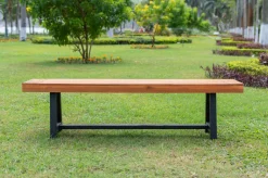 OUTFLEXX Bank, natur/schwarz, Akazie, 160 x 36,5 x 45 cm, FSC®-zertifiziertes Produkt