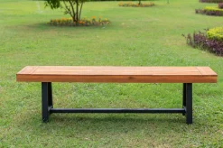OUTFLEXX Bank, natur/schwarz, Akazie, 160 x 36,5 x 45 cm, FSC®-zertifiziertes Produkt