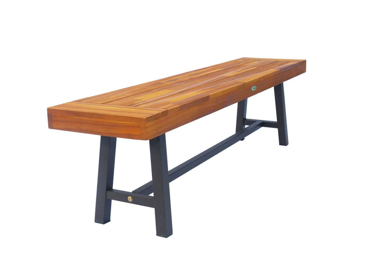 OUTFLEXX Bank, natur/schwarz, Akazie, 160 x 36,5 x 45 cm, FSC®-zertifiziertes Produkt