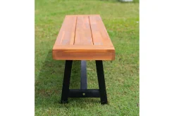 OUTFLEXX Bank, natur/schwarz, Akazie, 160 x 36,5 x 45 cm, FSC®-zertifiziertes Produkt