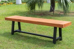 OUTFLEXX Bank, natur/schwarz, Akazie, 160 x 36,5 x 45 cm, FSC®-zertifiziertes Produkt