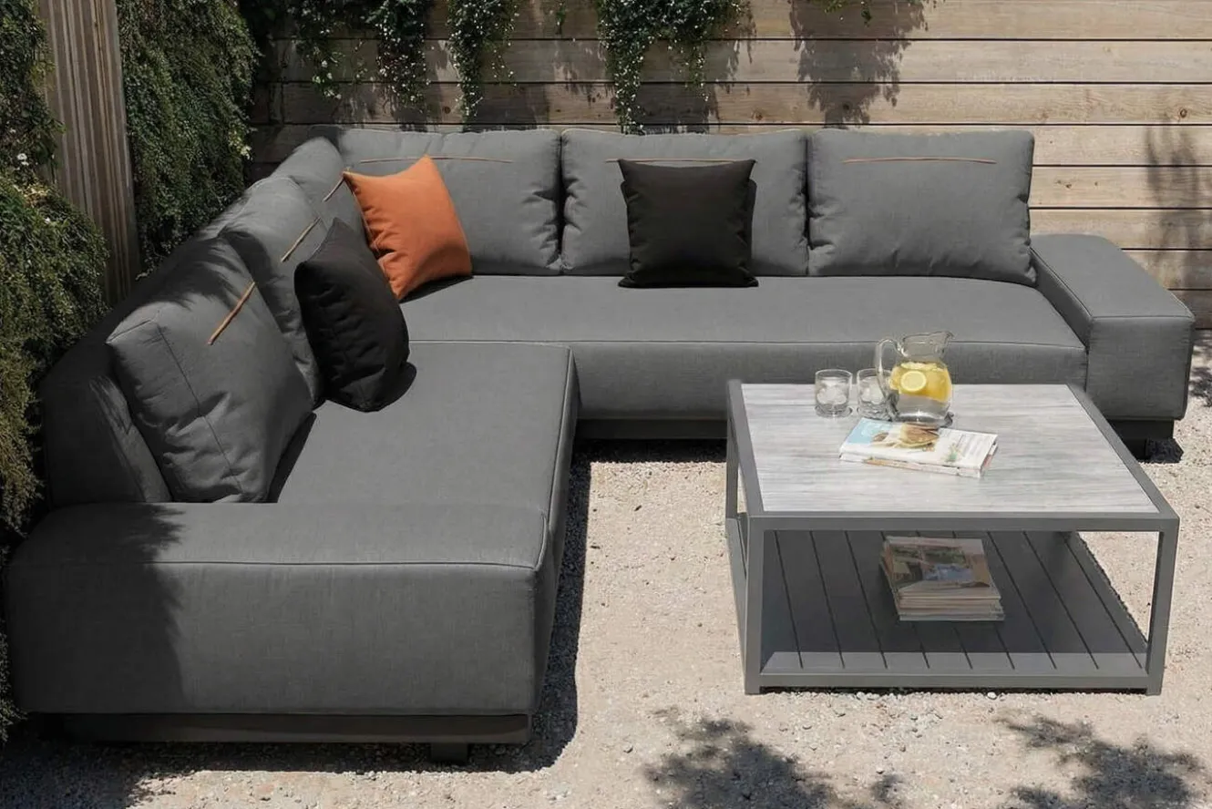 OUTFLEXX Beau Gartenlounge für 5-6 Personen, grau, Aluminium/Polyester, inkl. Kaffeetisch