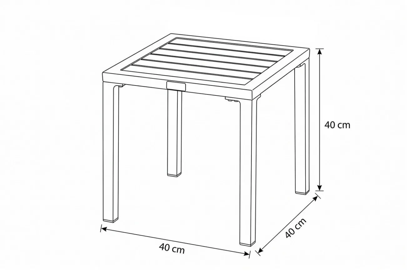 OUTFLEXX Beistelltisch, anthrazit matt, Aluminium, 40x40cm