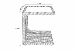 OUTFLEXX Beistelltisch, grau, Polyrattan, 45 x 45 x 50 cm, Tischplatte Spraystone, innenliegend