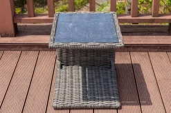 OUTFLEXX Beistelltisch, grau, Polyrattan, 45 x 45 x 50 cm, Tischplatte Spraystone, innenliegend