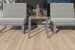 OUTFLEXX Beistelltisch, Teakholz/Edelstahl, 45x45cm, FSC®-zertifiziertes Produkt
