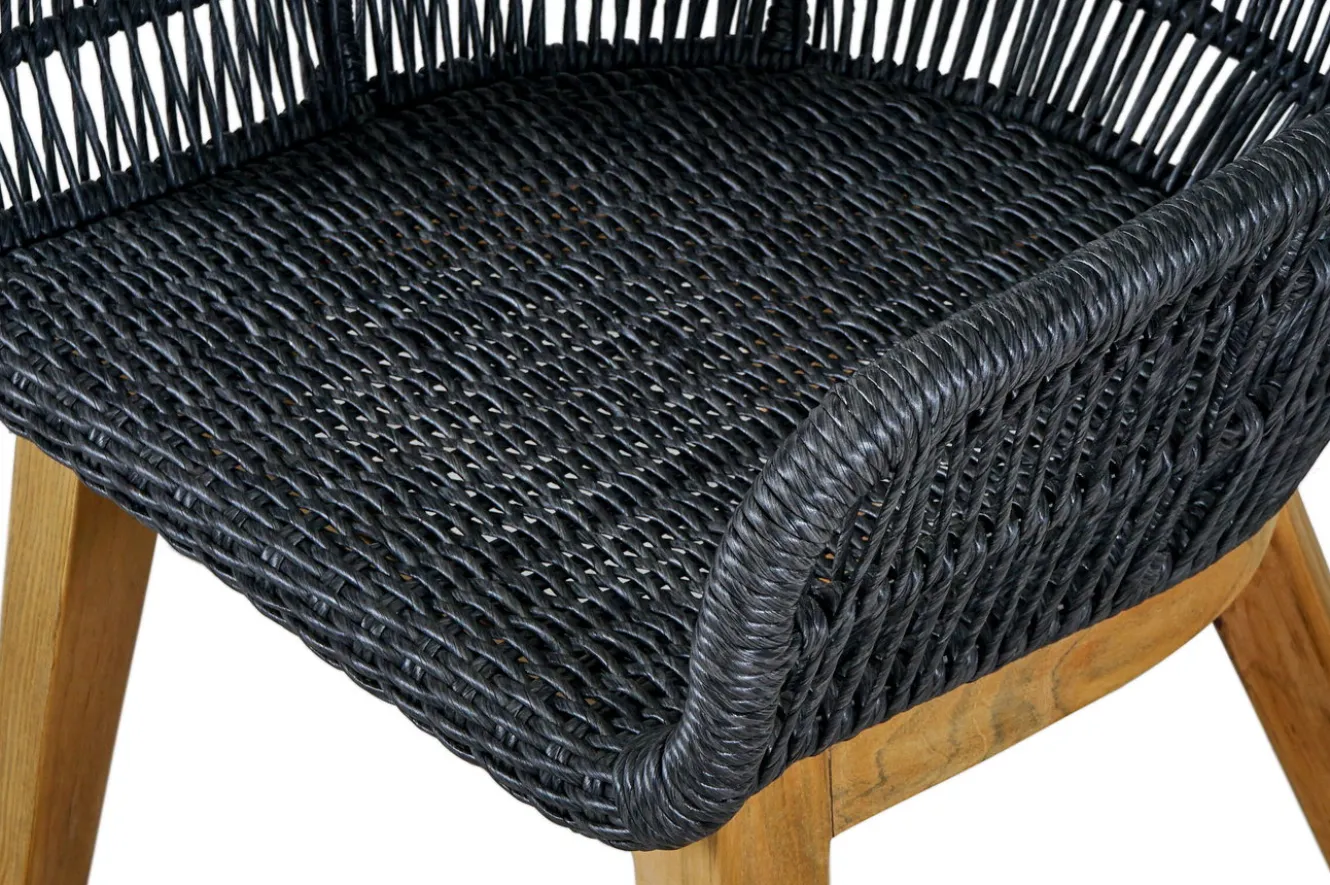 OUTFLEXX Belgium Garten-Essgruppe, natur/dunkelgrau, Alu/recyceltes Teak, Tisch 220 x 100 cm, 6 Stühle, Kissen Inklusive, FSC®-zertifiziertes Produkt