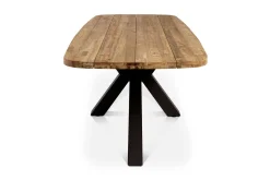 OUTFLEXX Belgium Garten-Essgruppe, natur/dunkelgrau, Alu/recyceltes Teak, Tisch 220 x 100 cm, 6 Stühle, Kissen Inklusive, FSC®-zertifiziertes Produkt