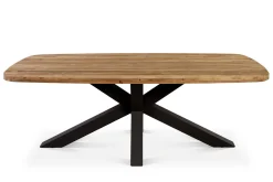 OUTFLEXX Belgium Garten-Essgruppe, natur/dunkelgrau, Alu/recyceltes Teak, Tisch 220 x 100 cm, 6 Stühle, Kissen Inklusive, FSC®-zertifiziertes Produkt