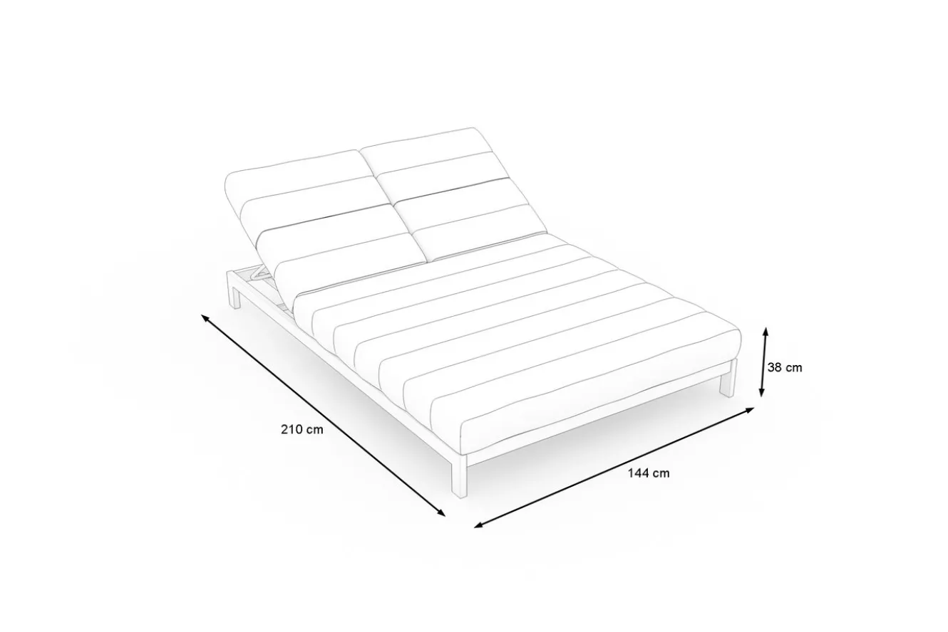 OUTFLEXX Bite Gartenliege, hellgrau/weiß, Alu/Polyester, 210 x 144 cm, hohe Belastbarkeit