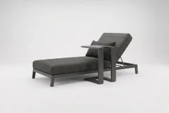 OUTFLEXX Bite Gartenliegen-Set, anthrazit/grau, Aluminium/Polyester, 205 x 90 cm, schnelltrocknend, rostfreies Material, Kissen inklusive