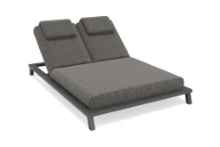 OUTFLEXX Blain Garten-Doppelliege, dunkelgrau, Alu/Polyester, mit Quick-Dry Schaumpolstern