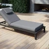 OUTFLEXX Blain Gartenliege, dunkelgrau, Alu/Polyester, 210 x 90 cm, schnelltrocknend, wasserabweisend