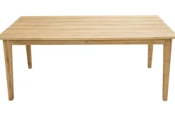 OUTFLEXX Borneo Garten-Essgruppe, beige-meliert, Polyrattan/Akazie, Tisch 180 x 90 cm, 6 Landhaussessel, FSC®-zertifiziertes Produkt