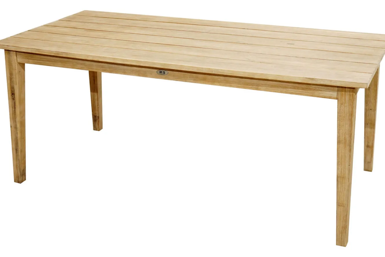 OUTFLEXX Borneo Garten-Essgruppe, beige-meliert, Polyrattan/Akazie, Tisch 180 x 90 cm, 6 Cocktail-Sessel, FSC®-zertifiziertes Produkt