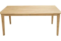 OUTFLEXX Borneo Garten-Essgruppe, beige-meliert, Polyrattan/Akazie, Tisch 180 x 90 cm, 6 Cocktail-Sessel, FSC®-zertifiziertes Produkt