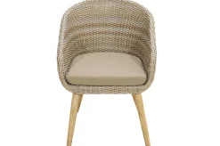OUTFLEXX Borneo Garten-Essgruppe, natur/beige, Akazie/Polyrattan, Esstisch ausziehbar 180/220/260 x 100 cm, 8 Stühle mit Polster, FSC®-zertifiziertes Produkt