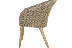 OUTFLEXX Borneo Garten-Essgruppe, beige/natur, Akazie/Polyrattan, Ausziehbar, 180/240 x 100 cm, 6 Stühle 65 x 60 cm, Polster Inklusive, FSC®-zertifiziertes Produkt