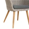 OUTFLEXX Borneo/Kota Garten-Essgruppe, natur/grau-meliert, Akazie/Alu/Polyrattan, 220x100 cm, 4 Cocktailsessel, Akazie, FSC®-zertifiziertes Produkt
