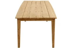 OUTFLEXX Borneo/Kota Garten-Essgruppe, natur/grau-meliert, Akazie/Alu/Polyrattan, 220x100 cm, 4 Cocktailsessel, Akazie, FSC®-zertifiziertes Produkt