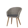 OUTFLEXX Borneo/Kota Garten-Essgruppe, natur/grau-meliert, Akazie/Alu/Polyrattan, 180x90cm, 4 Cocktailsessel, 2 Landhaussessel, FSC®-zertifiziertes Produkt