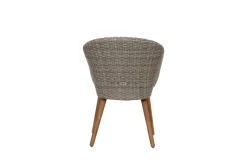 OUTFLEXX Borneo/Kota Garten-Essgruppe, natur/grau-meliert, Akazie/Alu/Polyrattan, 180x90cm, 4 Cocktailsessel, 2 Landhaussessel, FSC®-zertifiziertes Produkt