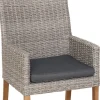 OUTFLEXX Borneo/Kota Garten-Essgruppe, natur/grau-meliert, Akazie/Alu/Polyrattan, 180x90cm, 3 Cocktailsessel, 3 Landhaussessel, FSC®-zertifiziertes Produkt