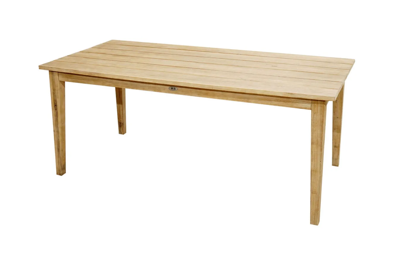 OUTFLEXX Borneo/Kota Garten-Essgruppe, natur/grau-meliert, Akazie/Alu/Polyrattan, 180x90cm, 3 Cocktailsessel, 3 Landhaussessel, FSC®-zertifiziertes Produkt