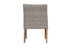 OUTFLEXX Borneo/Kota Garten-Essgruppe, natur/grau-meliert, Akazie/Alu/Polyrattan, 180x90cm, 3 Cocktailsessel, 3 Landhaussessel, FSC®-zertifiziertes Produkt