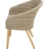OUTFLEXX Borneo Set, beige-meliert, Polyrattan/Akazie, Tisch 220 x 100 cm, 3 Cocktail-, 3 Landhaussessel, FSC®-zertifiziertes Produkt