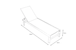 OUTFLEXX Boston Liege, anthrazit matt/schwarz, Alu/Textilene, 190 x 62 cm, Rückenlehne verstellbar
