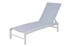 OUTFLEXX Boston Liege, creme/weiß, Aluminium, 190 x 62 cm, ergonomisch, rückenschonend, horizontal verstellbar, pulverbeschichtet