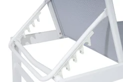 OUTFLEXX Boston Liege, creme/weiß, Aluminium, 190 x 62 cm, ergonomisch, rückenschonend, horizontal verstellbar, pulverbeschichtet