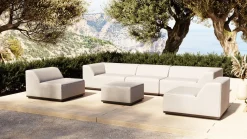 OUTFLEXX Buddha Gartenlounge für 6 Personen, flanelle/anthrazit, Alu/Polyester, witterungs- & UV-beständig