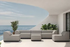 OUTFLEXX Buddha Gartenlounge für 6 Personen, flanelle/anthrazit, Alu/Polyester, witterungs- & UV-beständig