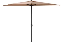OUTFLEXX Cambridge Halbschirm, khaki/dunkelgrau, Aluminium/Stahl/Polyester, Ø 270 cm, mit Kurbel, UV50+, platzsparend