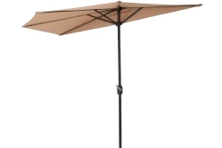 OUTFLEXX Cambridge Halbschirm, khaki/dunkelgrau, Aluminium/Stahl/Polyester, Ø 270 cm, mit Kurbel, UV50+, platzsparend