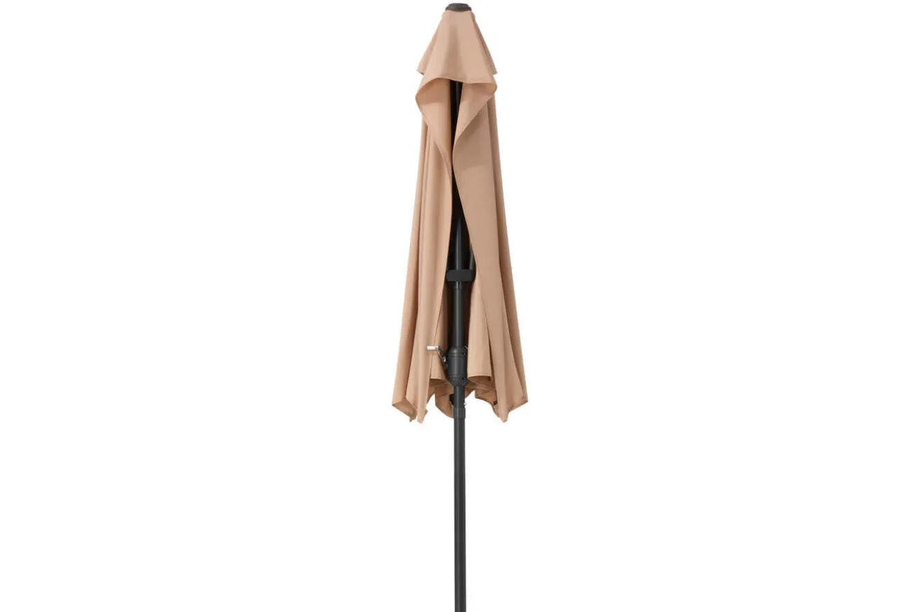 OUTFLEXX Cambridge Halbschirm, khaki/dunkelgrau, Aluminium/Stahl/Polyester, Ø 270 cm, mit Kurbel, UV50+, platzsparend