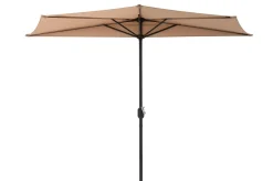 OUTFLEXX Cambridge Halbschirm, khaki/dunkelgrau, Aluminium/Stahl/Polyester, Ø 270 cm, mit Kurbel, UV50+, platzsparend