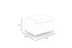 OUTFLEXX Country Collection Hocker, desert-beige, Alu/Polyrattan, 50 x 65 x 43 cm, witterungsbeständig, inkl. Auflage