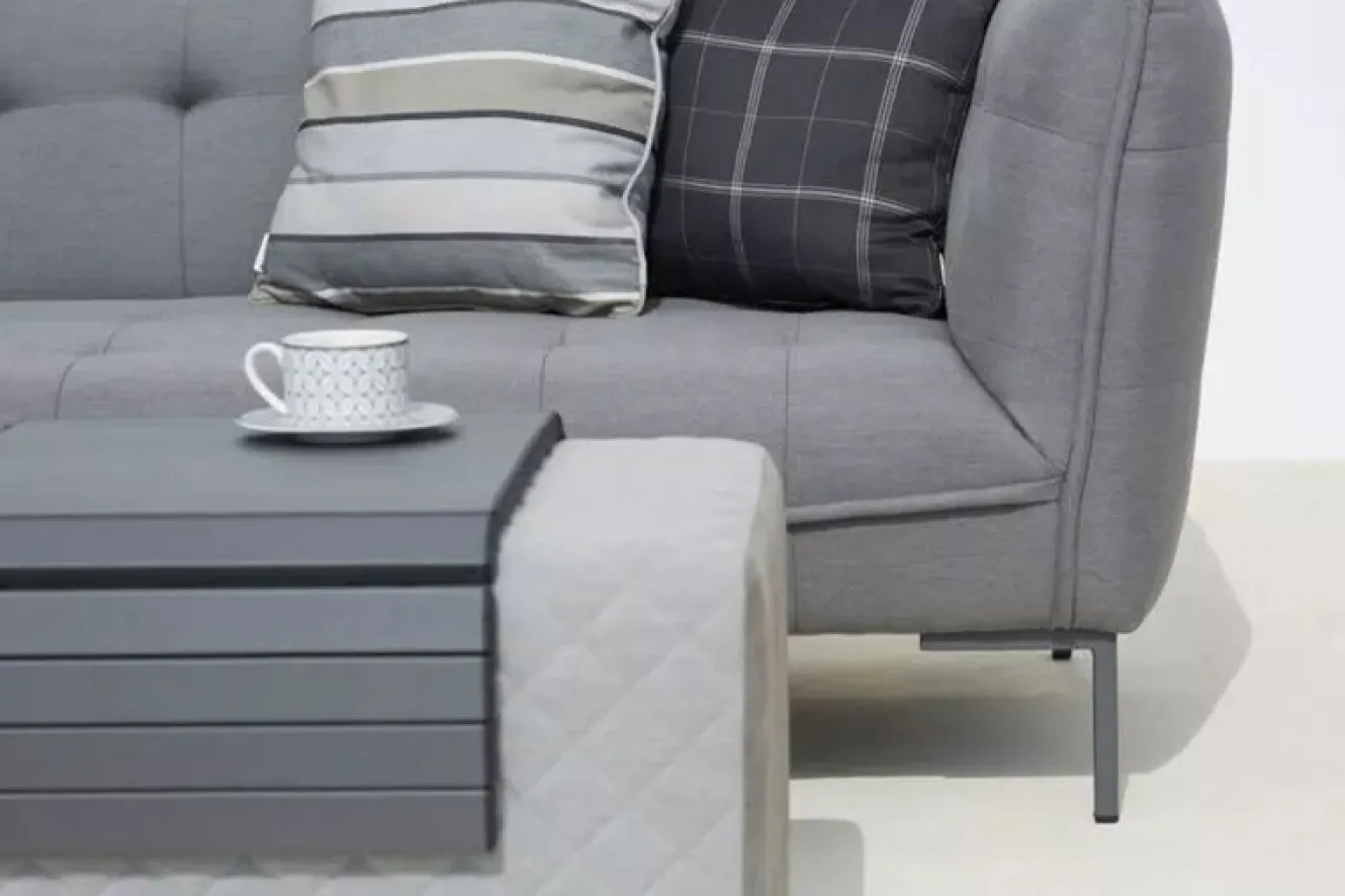 OUTFLEXX Cozy Loungebank, flanelle, Alu/Sunbrella, 148 x 50 x 42 cm
