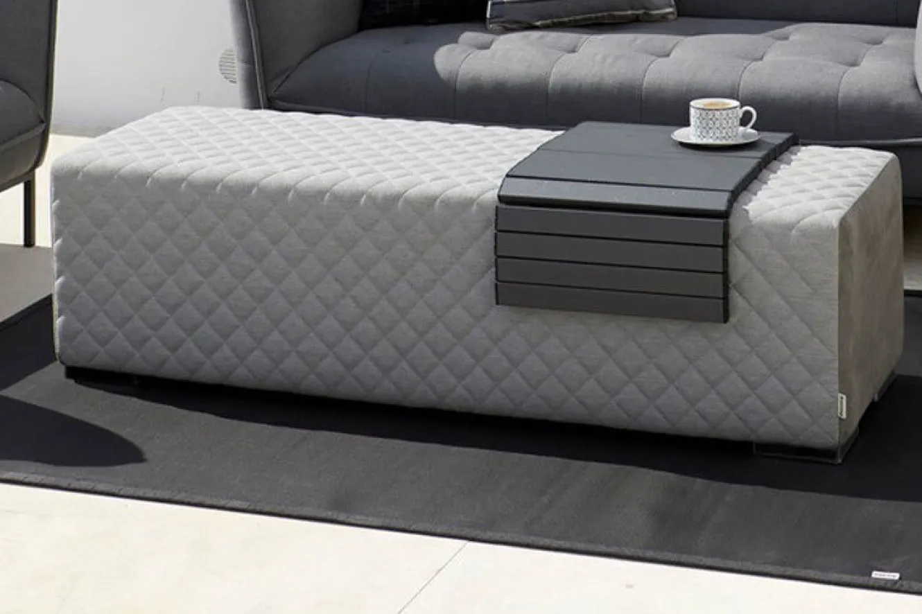 OUTFLEXX Cozy Loungebank, flanelle, Alu/Sunbrella, 148 x 50 x 42 cm