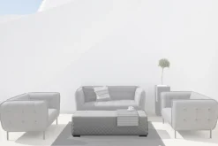 OUTFLEXX Cozy Loungebank, flanelle, Alu/Sunbrella, 148 x 50 x 42 cm