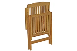 OUTFLEXX Dallas/Bounty Garten-Essgruppe, natur, Teak, 120/170x120 cm, 4x Klappstuhl