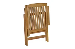 OUTFLEXX Dallas/Bounty Garten-Essgruppe, natur, Teak, 120/170x120 cm, 4x Klappstuhl