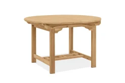 OUTFLEXX Dallas/Washington Garten-Essgruppe, natur, Teak, 120/170x120 cm, 6x Stapelsessel