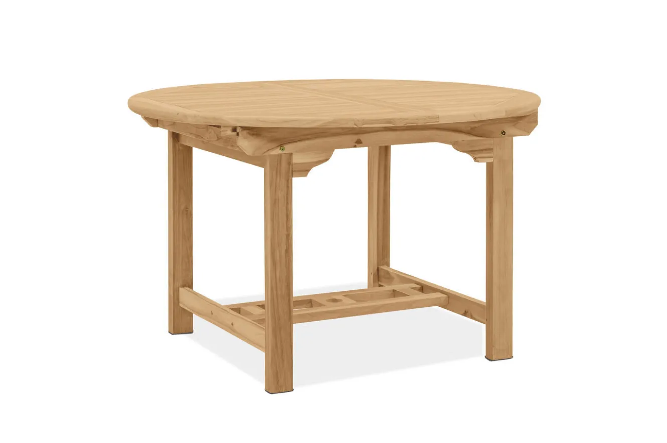 OUTFLEXX Dallas/Washington Garten-Essgruppe, natur, Teak, 120/170x120 cm, 6x Stapelsessel